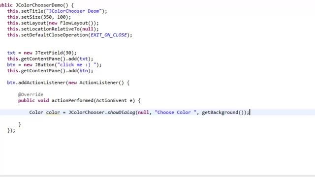 Java Swing JColorChooser Demo смотреть онлайн