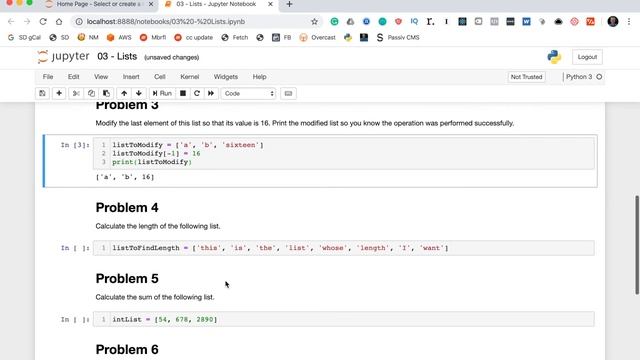 Python Lists - Practice Problems смотреть онлайн