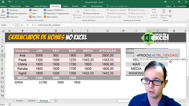 Curso de Excel OnLine - Como usar o Gerenciador de Nomes no Excel смотреть онлайн