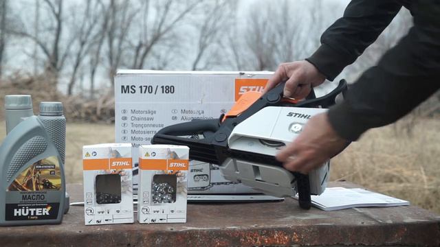 Бензопила Stihl MS180. Распаковка и запуск смотреть онлайн