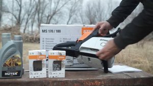 Бензопила Stihl MS180. Распаковка и запуск