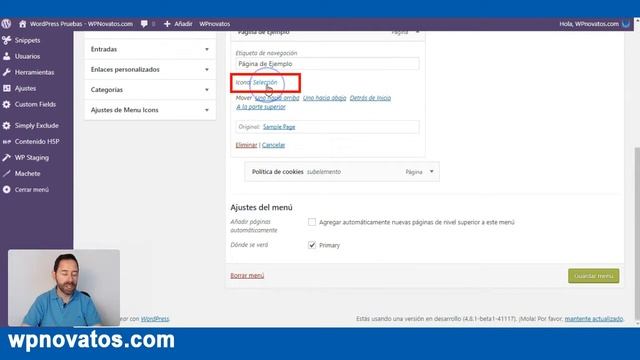 Añadir iconos al menú de navegación de WordPress смотреть онлайн