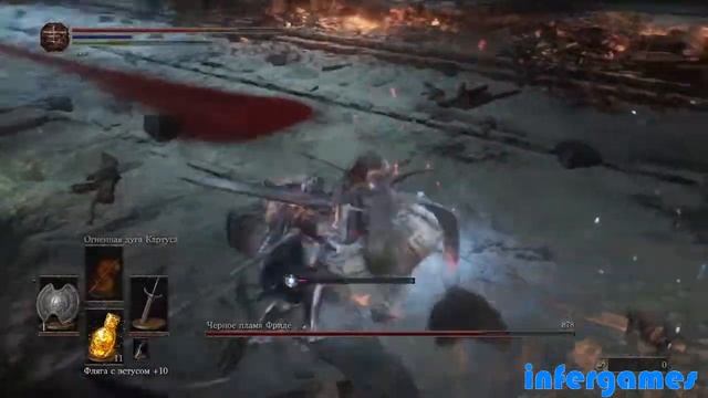 Dark Souls III: Ashes of Ariandel - Сестра Фриде и отец Ариандель (ближний бой, меч чёрного рыцаря) смотреть онлайн