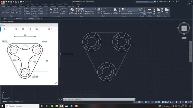 AutoCAD 2D Drafting Exercise # 23 - Basic to Advance in Hindi смотреть онлайн