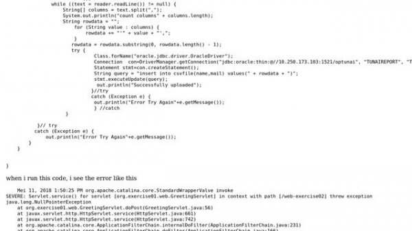 Java : error : java.lang.NullPointerException