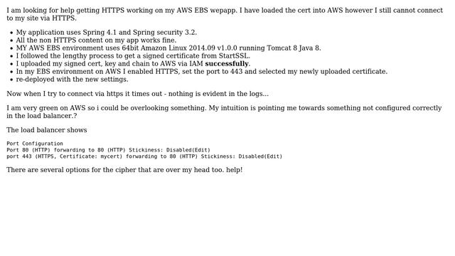 DevOps & SysAdmins: Signed ssl certificate not working on EBS AWS for Java Spring webapp смотреть онлайн