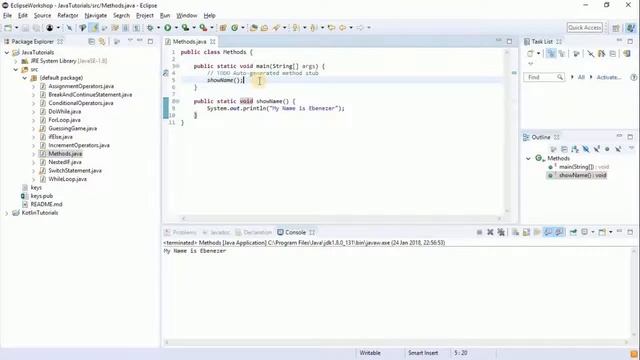 Java Tutorials : Introduction to Methods(Void Return Type) смотреть онлайн
