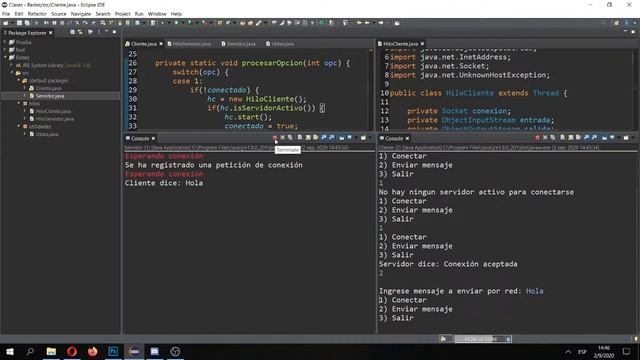 Clase práctica de redes (2 clientes - 1 servidor, TCP) смотреть онлайн