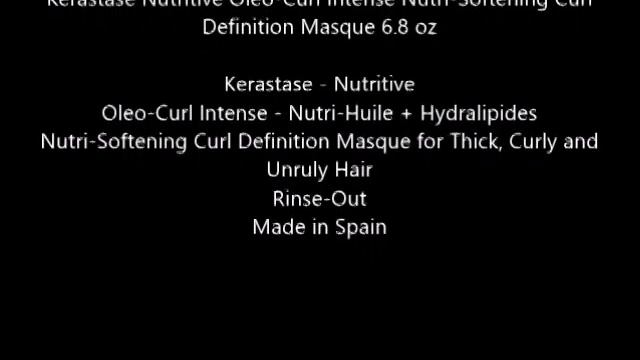 Kerastase Nutritive Oleo Curl Intense Nutri Softening Curl Definition Masque 6 8 oz смотреть онлайн