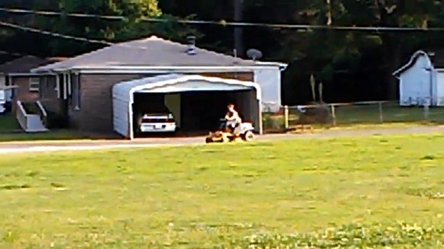 My Michelle mowing mom's meadow! смотреть онлайн