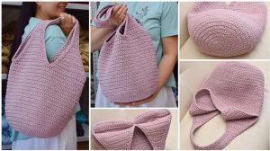 Красивая и вместительная сумка Шоппер из шнура Видео мастер-класс Вязание из шнура