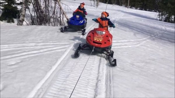 Детские Снегоходы. прогулка на снегоходе