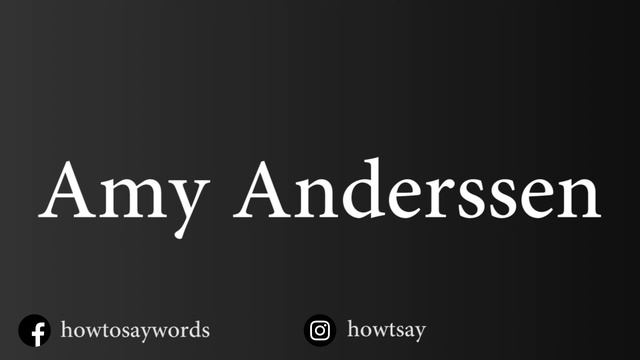 How To Pronounce Amy Anderssen смотреть онлайн