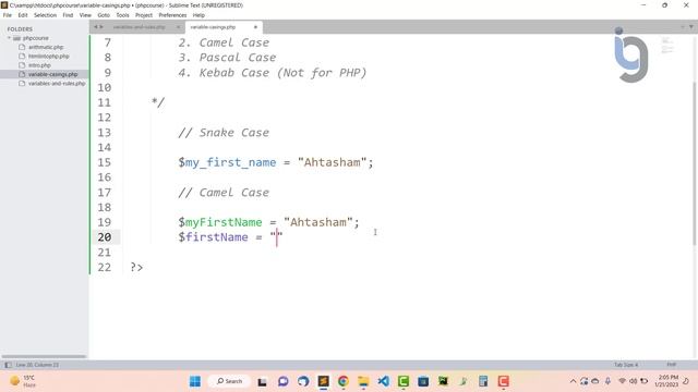 9. Variable Casings in PHP - Hindi / Urdu - Easy PHP for Beginners смотреть онлайн