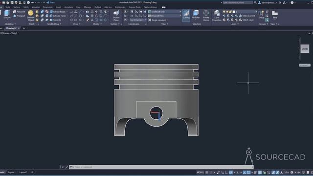 AutoCAD practice - Making a 3D piston смотреть онлайн