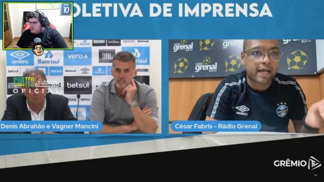 CASIMIRO REAGE: COLETIVA VAGNER MANCINI E DENIS ABRAHÃO APÓS DERROTA DO GRÊMIO | Cortes do Casimito смотреть онлайн