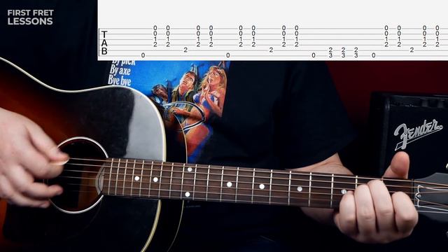 Johnny Cash Big River easy guitar lesson | Chords + Solo смотреть онлайн