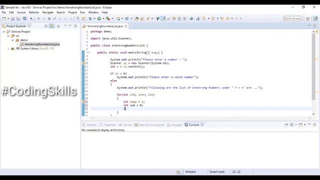 Program to display Armstrong Numbers in Java | Coding Skills смотреть онлайн