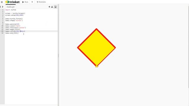 Trinket Python Turtle Lesson: Regular Polygons Using the Circle Function смотреть онлайн
