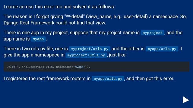 Django Rest Framework - Could not resolve URL for hyperlinked relationship using view name "user-de смотреть онлайн