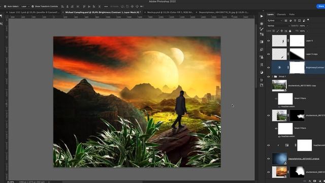 Book Cover Design Process for M. Campling's Sci-Fi book Wall | Photoshop Speed Art смотреть онлайн