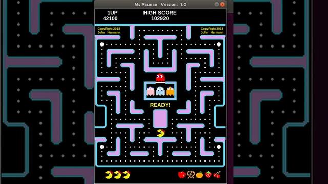 Midway-like Ms Pacman arcade game written in TCL/TK. (homebrew arcade) смотреть онлайн