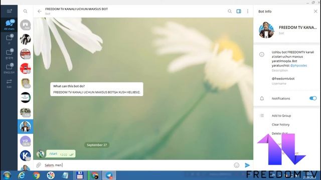 TELEGRAMDA PHP BOT YARATISH, PHP BOT OCHISH, SETME, SETUPDATES, SENDMESSAGE смотреть онлайн