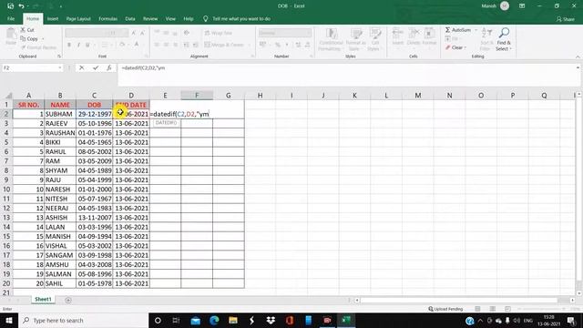 How to calculate date of birth| Birthday calculation in excel| Just excel смотреть онлайн