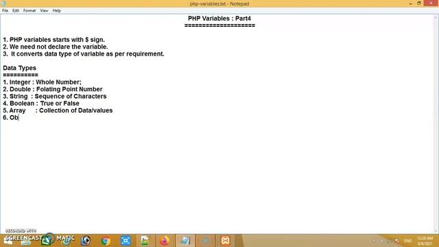 PHP Full Course | PHP for Beginners | PHP Complete Course | PHP Tutorial | PHP Variables смотреть онлайн