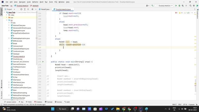 Java Tutorial - Delete at User specified location in Doubly linked list in Java смотреть онлайн