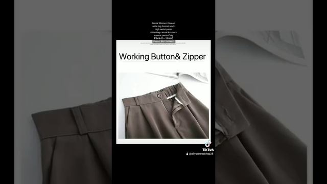 Ginza Women Korean wide leg formal work high waist pants slimming casual pants Only ₱249.00 - 299.0 смотреть онлайн