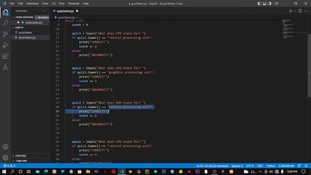 Quiz Game Tutorial using Python in 6 minutes смотреть онлайн