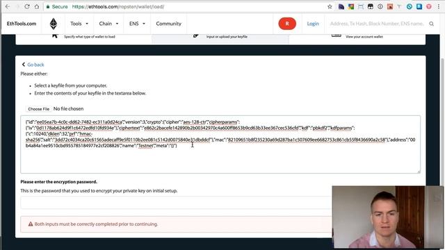 Loading an Ethereum Wallet (Key file) using EthTools.com смотреть онлайн