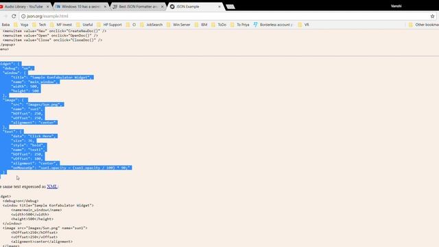 JSON Format Example смотреть онлайн