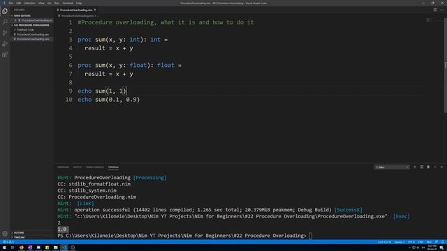 Nim for Beginners #22 Procedure Overloading смотреть онлайн
