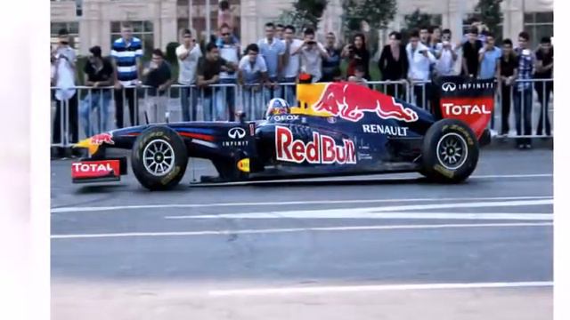 Показательный заезд болида "Формулы 1" в Баку. смотреть онлайн