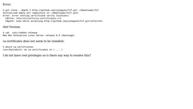 Unix & Linux: Error setting certificate while doing 'git clone' in redhat смотреть онлайн