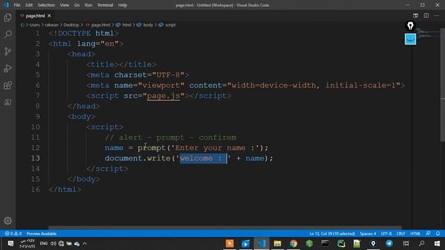 تعلم javascript من الصفر للاحتراف الدرس 24 تعلم جافاسكريبت النوافذ المنبثقة prompt , confirm ,aler смотреть онлайн