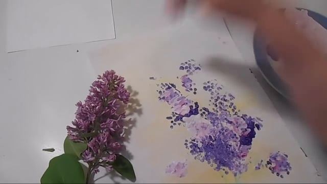 Рисуем с детьми Сирень ватными палочками. смотреть онлайн