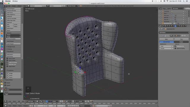 Wingback Baroque Royal Style Chair – Blender 3D. Part 1 of 2 – modeling. смотреть онлайн