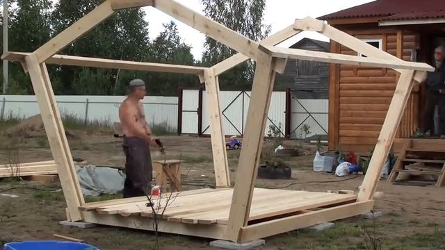 Беседка в одиночку за один день