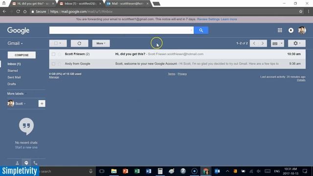 How to Combine 2 Email Accounts (Gmail Forwarding Tutorial) смотреть онлайн