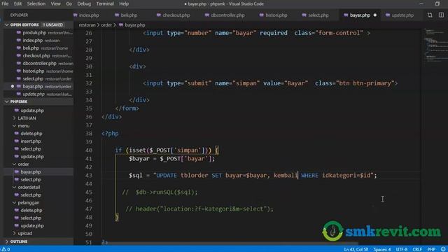 PHP UNTUK SISWA SMK #52 Admin Page Pembayaran Order Aplikasi Restoran Berbasis Web смотреть онлайн