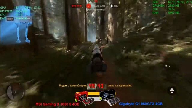 Тест MSI Gaming X 1050 ti 4GB VS Gigabyte G1 960GTX 4GB в Mafia 3, Battlefront, DOOM смотреть онлайн