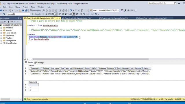 Write a query to convert json data value to column format смотреть онлайн