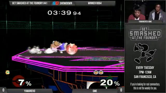 Get Smashed at the Foundry #41 - Winner Ro64: Yamaneko (Puff) vs GME (ICs) смотреть онлайн