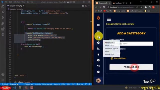 Try and Catch using in PHP | PHP Bangla Tutorial Full Course | Part - 06 смотреть онлайн