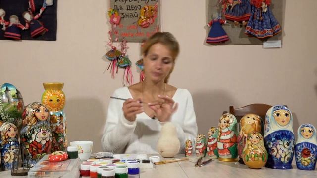 Видеовизитка Роспись матрешек от Ольги Гусевой смотреть онлайн