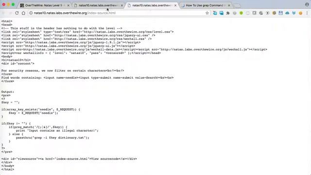 OverTheWire Natas Level 10 - Remote Command Execution (RCE) 2 смотреть онлайн