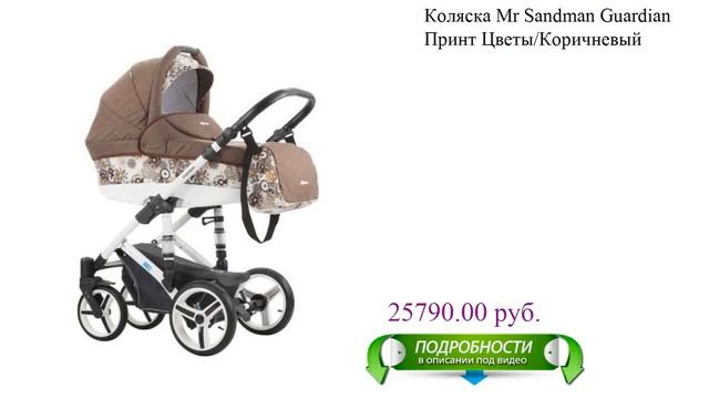 Коляска Mr Sandman Guardian Принт Цветы/Коричневый для детей смотреть онлайн